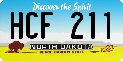 ND license plate HCF211