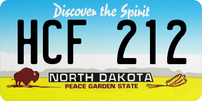 ND license plate HCF212