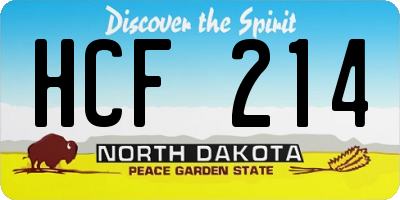 ND license plate HCF214