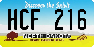 ND license plate HCF216