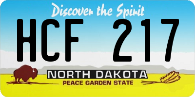 ND license plate HCF217