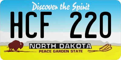 ND license plate HCF220