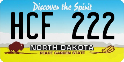 ND license plate HCF222