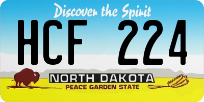 ND license plate HCF224
