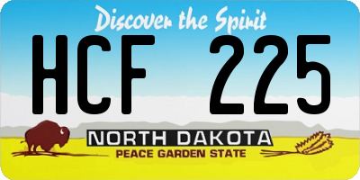 ND license plate HCF225