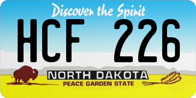 ND license plate HCF226