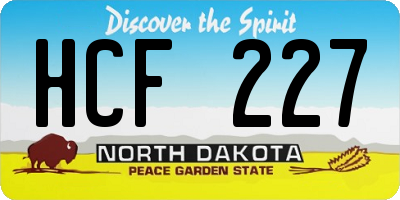 ND license plate HCF227