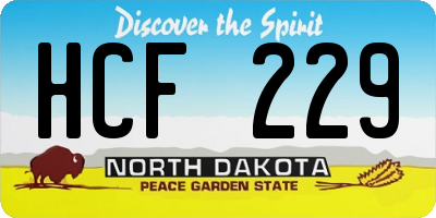 ND license plate HCF229