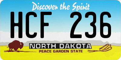 ND license plate HCF236