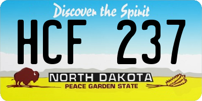 ND license plate HCF237