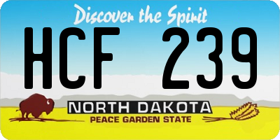 ND license plate HCF239