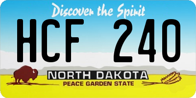 ND license plate HCF240