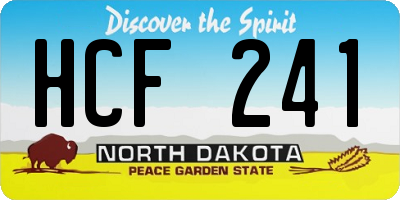 ND license plate HCF241