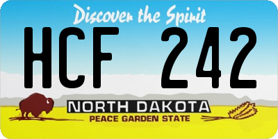 ND license plate HCF242