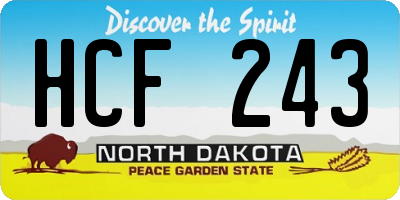 ND license plate HCF243