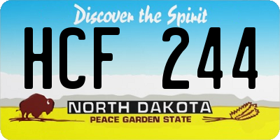 ND license plate HCF244