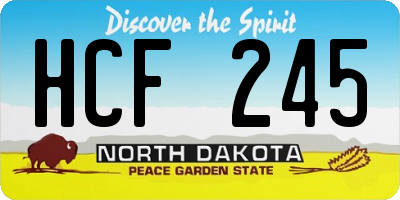 ND license plate HCF245