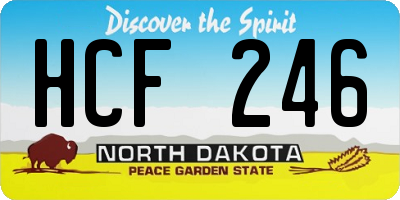 ND license plate HCF246