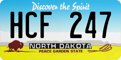 ND license plate HCF247