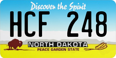 ND license plate HCF248