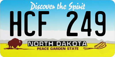 ND license plate HCF249