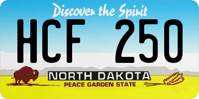 ND license plate HCF250