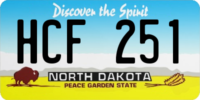 ND license plate HCF251