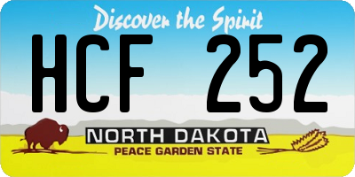 ND license plate HCF252