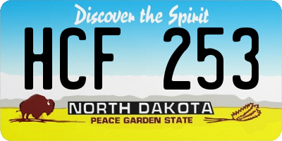 ND license plate HCF253