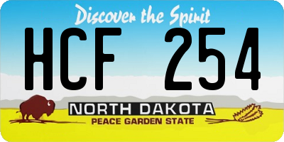 ND license plate HCF254