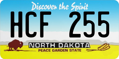 ND license plate HCF255