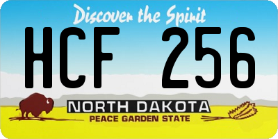 ND license plate HCF256