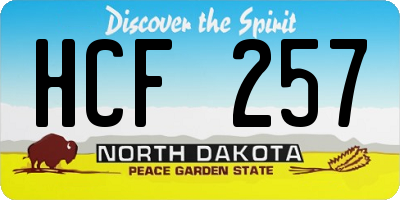 ND license plate HCF257