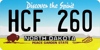 ND license plate HCF260