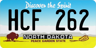 ND license plate HCF262