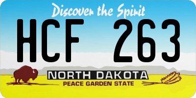 ND license plate HCF263