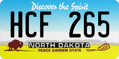 ND license plate HCF265