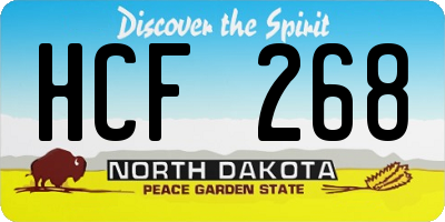 ND license plate HCF268