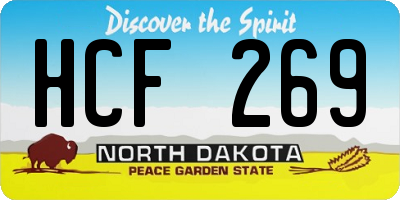 ND license plate HCF269