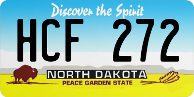 ND license plate HCF272