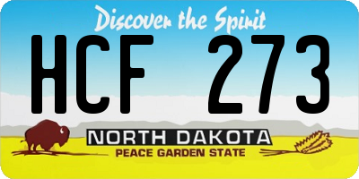 ND license plate HCF273