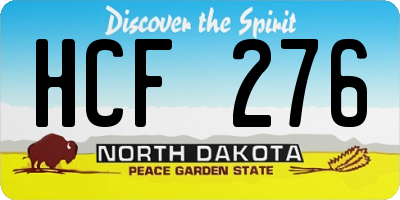 ND license plate HCF276