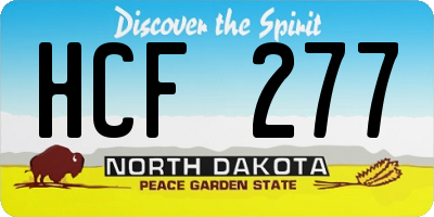 ND license plate HCF277