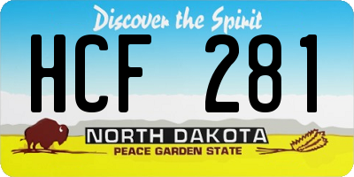 ND license plate HCF281