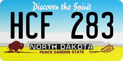 ND license plate HCF283