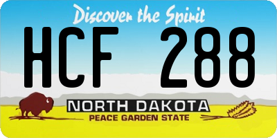 ND license plate HCF288