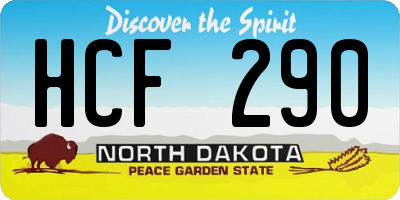 ND license plate HCF290