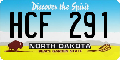 ND license plate HCF291