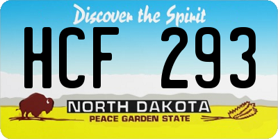 ND license plate HCF293