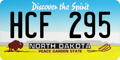 ND license plate HCF295